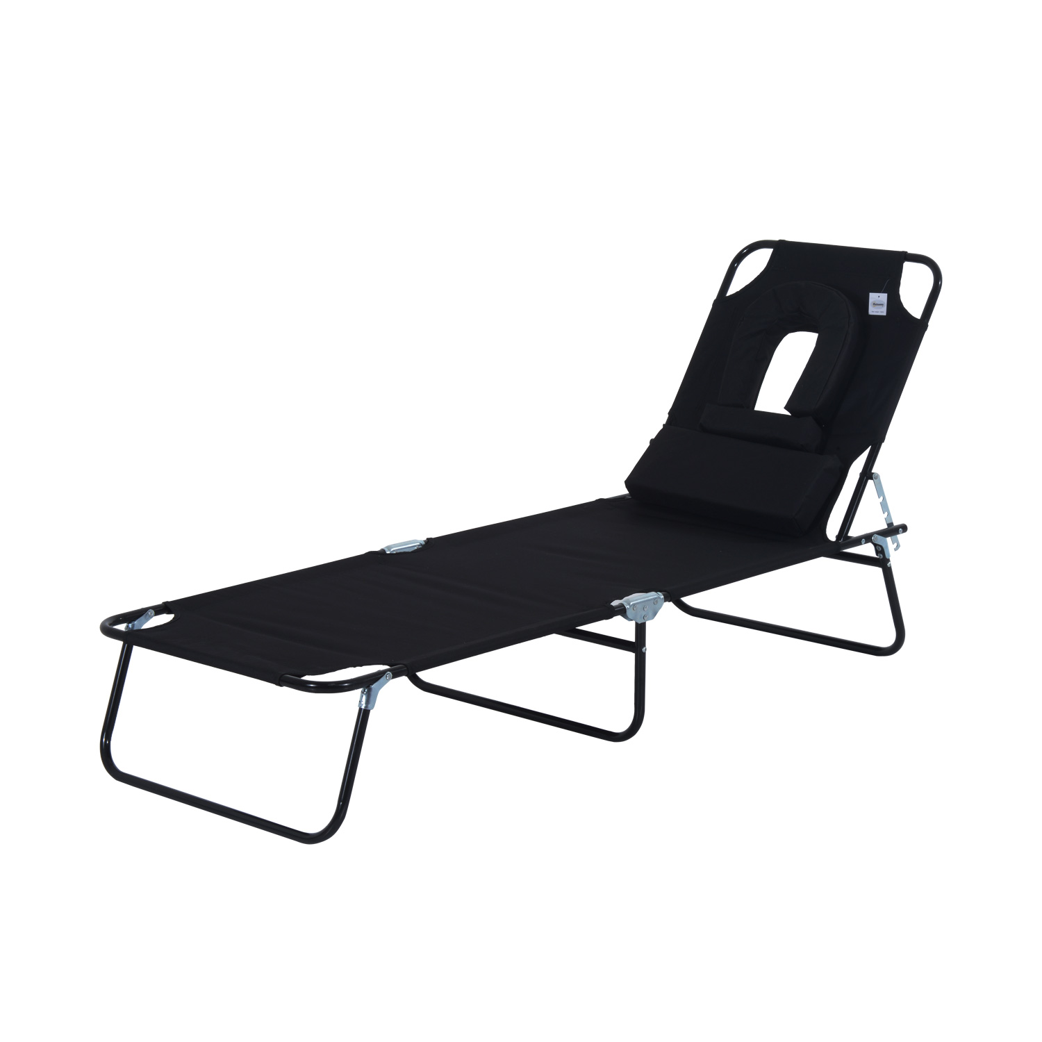Sun Lounger Folding Recliner Chair Portable Reclining Garden Outdoor